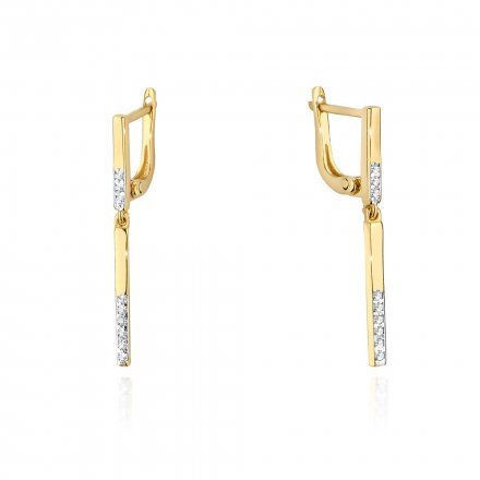 Biżuteria SAXO 14K Kolczyki z diamentami 0,08ct KO-25 Złoto
