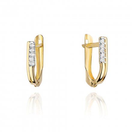 Biżuteria SAXO 14K Kolczyki z diamentami 0,15ct KO-28 Złoto