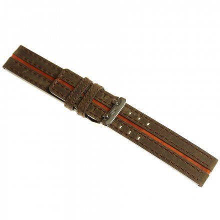 Pasek do zegarka Vostok Europe Pasek Expedition 2006 - Skóra 20mm brązowy z pomarańczowym środkiem
