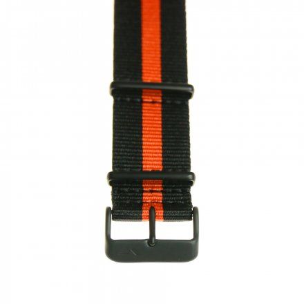 Pasek do zegarka Vostok Europe Pasek Expedition - Nylon (4197) czarny z pomarańczowym środkiem czarna klamra