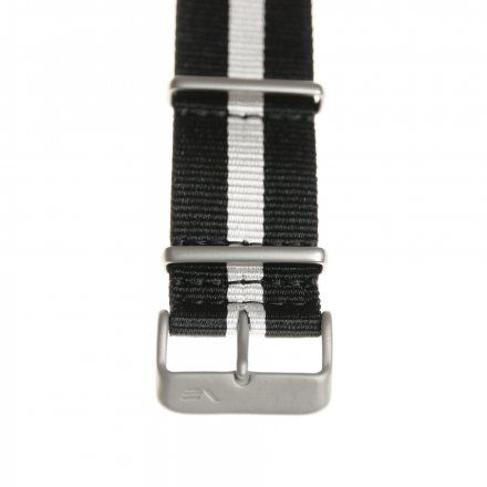 Pasek do zegarka Vostok Europe Pasek Expedition - Nylon (5199) czarny z białym środkiem matowa klamra