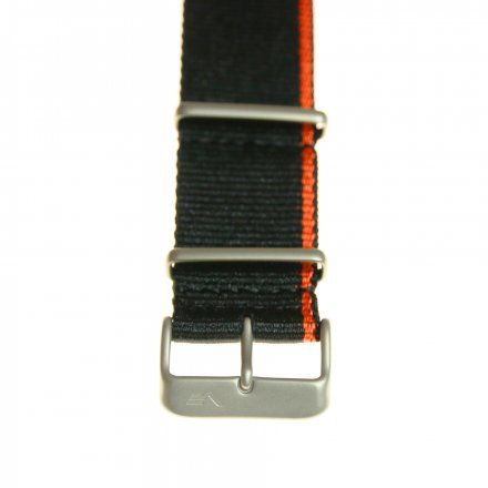 Pasek do zegarka Vostok Europe Pasek Expedition - Nylon (7242) czarny z pomarańczowym bokiem matowa klamra