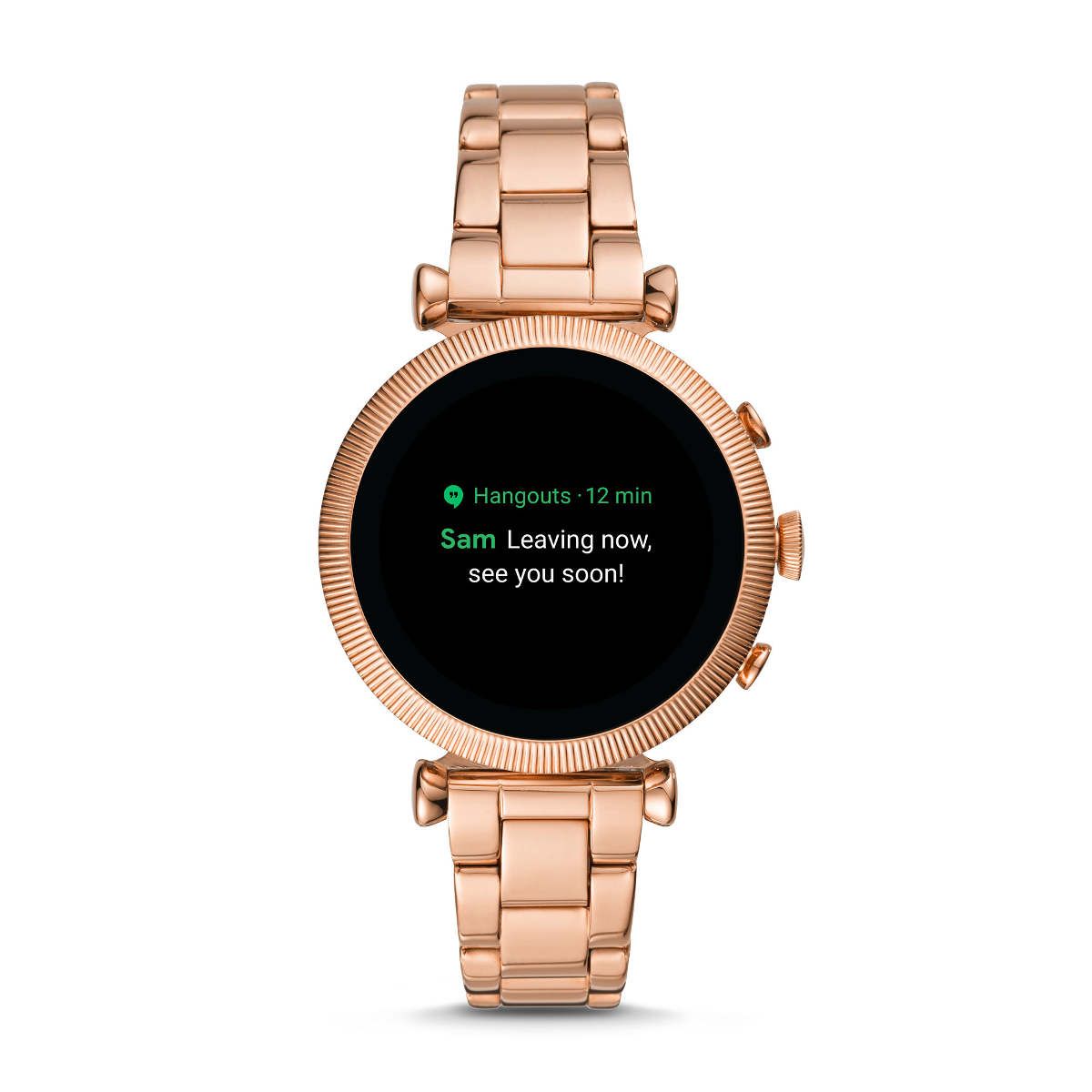 fossil venture black dial smart watch