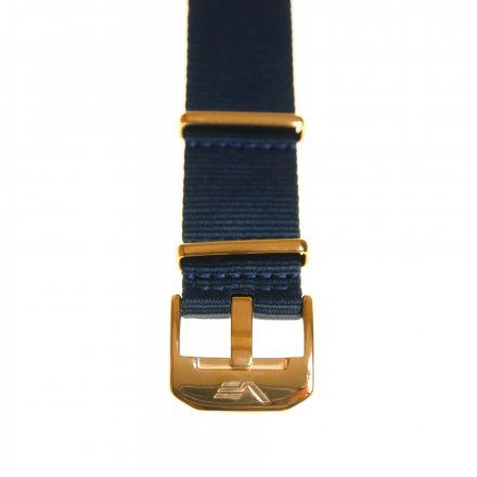 Pasek do zegarka Vostok Europe Pasek Almaz - Nylon (B262) niebieski klamra różowe złoto