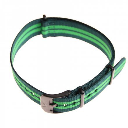 Pasek do zegarka Vostok Europe Pasek Almaz - Nylon (C261) zielony z zielonym środkiem czarna klamra