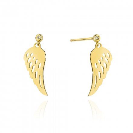 Biżuteria SAXO 14K Kolczyki z diamentami 0,03ct CK-12 Złoto