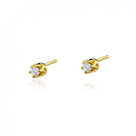 Biżuteria SAXO 14K Kolczyki z diamentami 0,20ct KO-32  Złoto