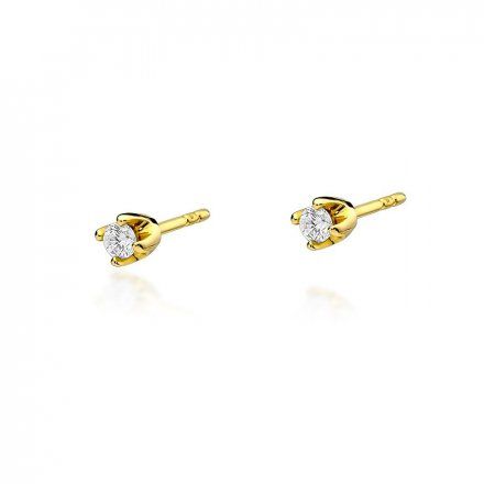 Biżuteria SAXO 14K Kolczyki z diamentami 0,16ct KO-34  Złoto