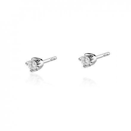 Biżuteria SAXO 14K Kolczyki z diamentami 0,20ct KO-34 Białe Złoto