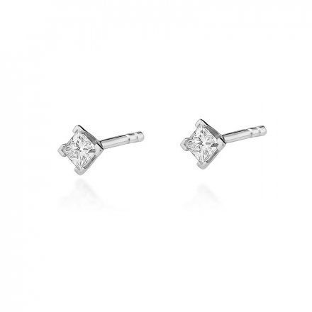 Biżuteria SAXO 14K Kolczyki z diamentami 0,30ct KO-37 Białe Złoto