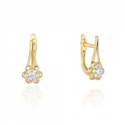 Biżuteria SAXO 14K Kolczyki z diamentami 0,31ct KO-62 Złoto