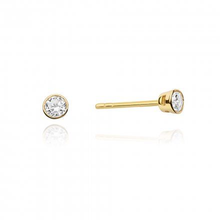 Biżuteria SAXO 14K Kolczyki z diamentami 0,20ct KO-67 Złoto