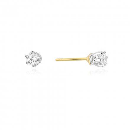 Biżuteria SAXO 14K Kolczyki z diamentami 0,30ct KO-68 Złoto