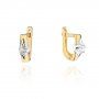 Biżuteria SAXO 14K Kolczyki z diamentami 0,08ct KO-88 Złoto