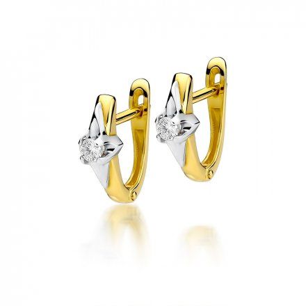 Biżuteria SAXO 14K Kolczyki z diamentami 0,16ct KO-88 Złoto