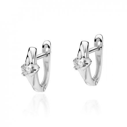 Biżuteria SAXO 14K Kolczyki z diamentami 0,20ct KO-88 Białe Złoto