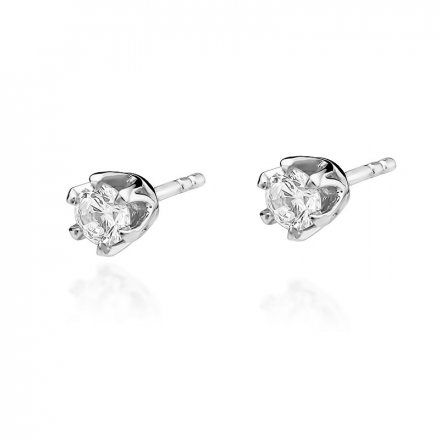 Biżuteria SAXO 14K Kolczyki z diamentami 0,60ct KO-220 Białe Złoto
