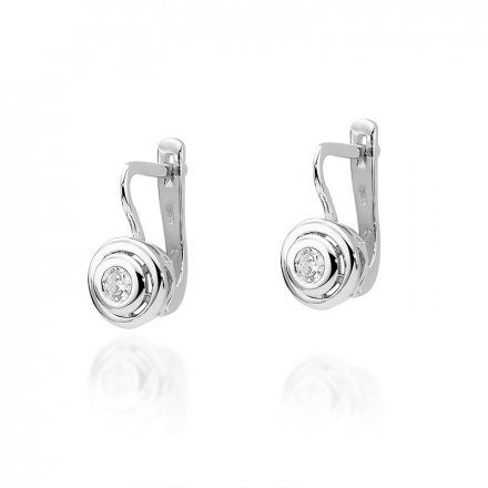 Biżuteria SAXO 14K Kolczyki z diamentami 0,20ct KO-294 Białe Złoto