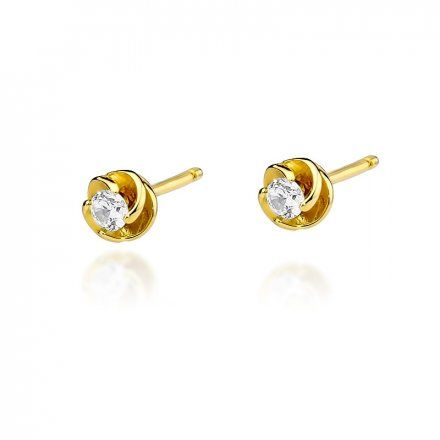 Biżuteria SAXO 14K Kolczyki z diamentami 0,20ct KO-329 Złoto