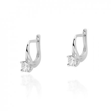 Biżuteria SAXO 14K Kolczyki z diamentami 0,40ct KO-381 Białe Złoto