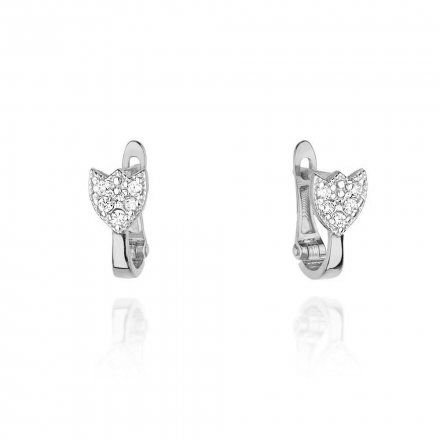 Biżuteria SAXO 14K Kolczyki z diamentami 0,14ct KO-64 Białe Złoto