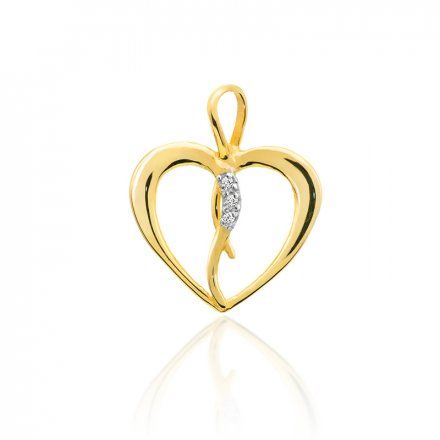 Biżuteria SAXO 14K Zawieszka serce  0,025ct S-4 Złoto z diamentem