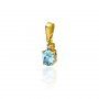 Złota zawieszka wisiorek topaz z diamentem • Złoto 585 Topaz 0.50ct Brylant 0.0145ct