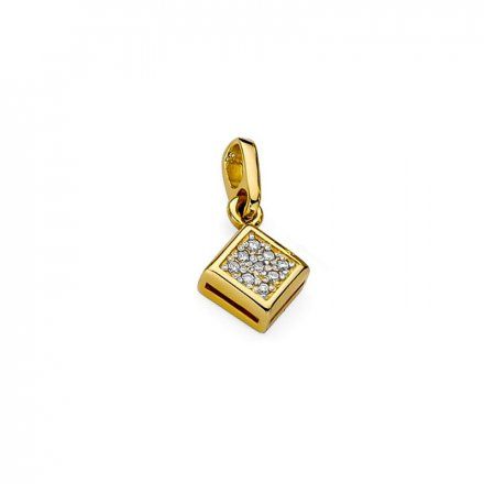 Złota zawieszka wisiorek romb kwadrat z diamentami • Złoto 585 Brylant 0.045ct