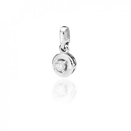 Biżuteria SAXO 14K Zawieszka 0,10ct Z-45 Białe Złoto z diamentem