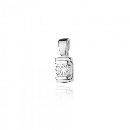 Biżuteria SAXO 14K Zawieszka 0,10ct Z-343 Białe Złoto z diamentem