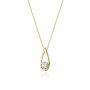 Złoty naszyjnik wisiorek łezka z diamentami • ZŁOTO 585 Brylant 0.08ct