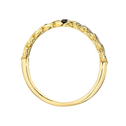 Biżuteria SAXO 14K Pierścionek z czarnym brylantem 0,03ct BC-033 Złoto