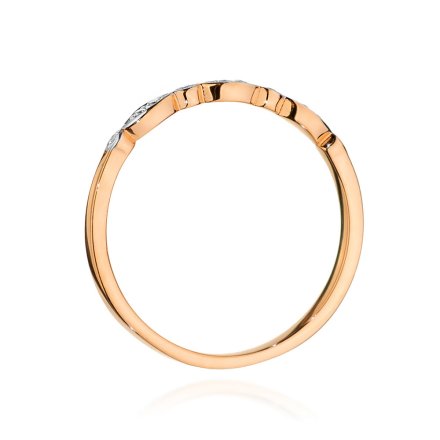 Biżuteria SAXO 14K Pierścionek z brylantem 0,05ct BC-043 Różowe Złoto