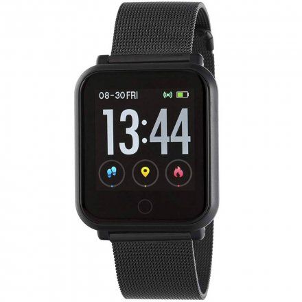 Czarny Smartwatch z bransoletką Marea B57002/5 Ciśnienie Tlen Kroki Puls Dystans Kalorie