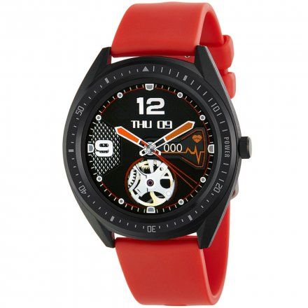 Czerwony Smartwatch męski Marea B59003/4 Dystans Ciśnienie Tlen Puls Kroki Muzyka