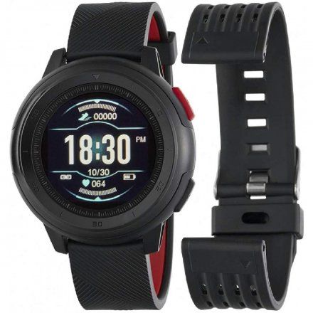 Czarno-czerwony Smartwatch Marea B58002/1 Tlen Puls EKG Ciśnienie Kroki Kalorie
