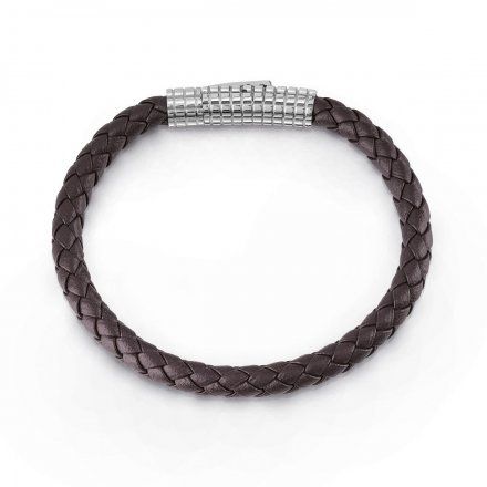 Biżuteria Guess męska bransoletka pleciona brązowa UMB85007