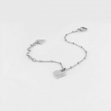 Biżuteria Guess damska bransoletka srebrna serce UBB79009-S