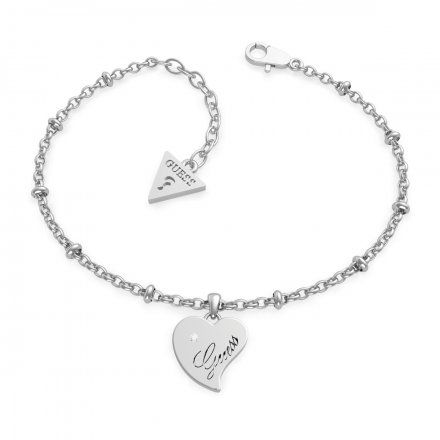 Biżuteria Guess damska bransoletka srebrna serce UBB79009-S