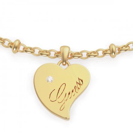 Biżuteria Guess damska bransoletka złota serce UBB79010-S