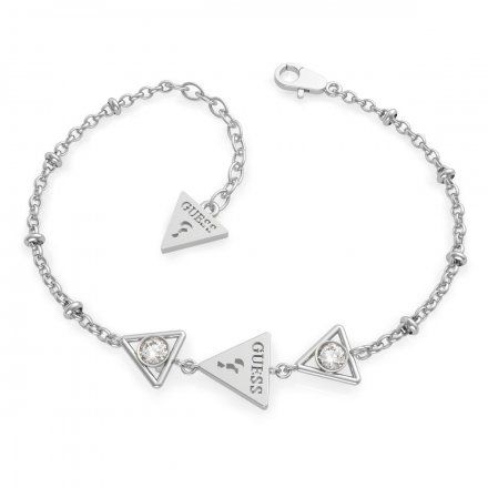 Biżuteria Guess damska bransoletka srebrna trójkąty UBB79015-L