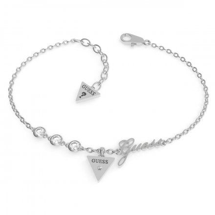 Biżuteria Guess damska bransoletka srebrna trójkąt logo UBB79044-L