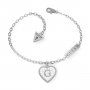 Biżuteria Guess damska bransoletka srebrna serce z kryształami UBB79062-S