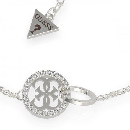 Biżuteria Guess damska bransoletka srebrna logo UBB79078-L