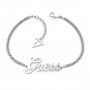 Biżuteria Guess damska bransoletka srebrna logo UBB79102-S