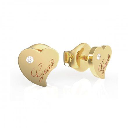 Złote kolczyki GUESS QUEEN OF HEART serca JUBE79016JW