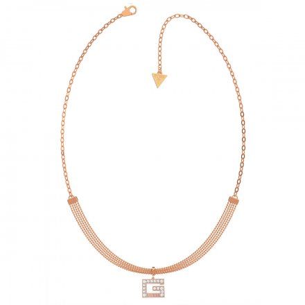 Biżuteria Guess naszyjnik różowozłoty litera G UBN79058