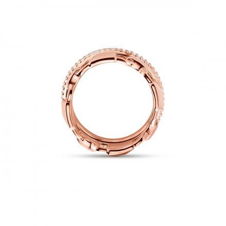 Różowozłoty pierścionek Michael Kors  r. 11 obrączka kłódki MKC1025AN791