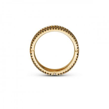 Złoty pierścionek Michael Kors z czarnymi kryształami r. 11 MKC1112AR710