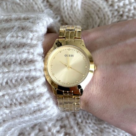 Złoty zegarek damski Guess Chelsea W0989L2